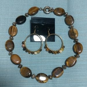 NFSG523 Necklace & Hoop Earrings